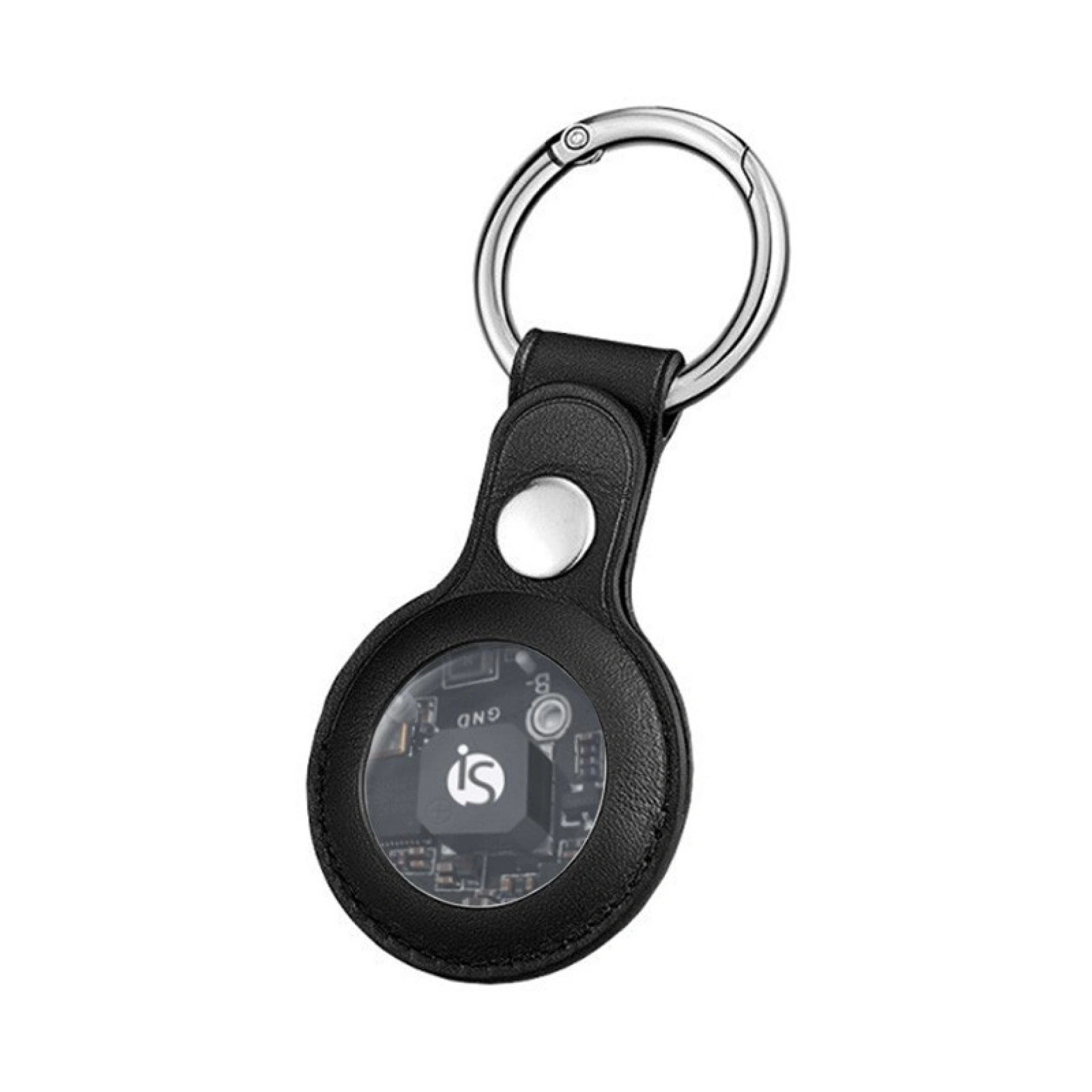 Porte-Clé Airtag en Cuir Noir