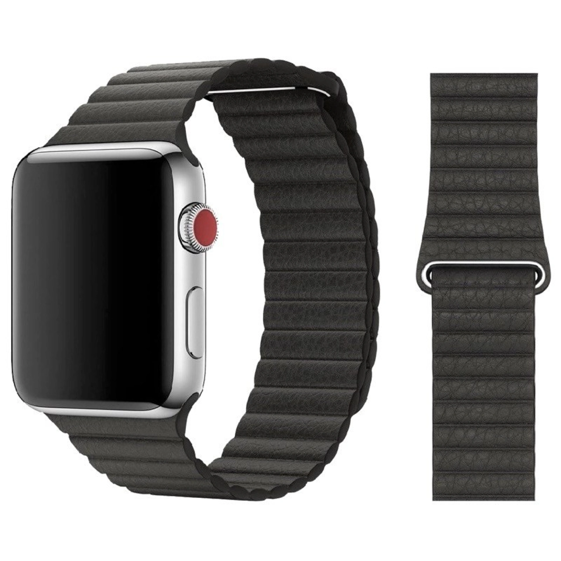 Bracelet Apple Watch en Cuir Synthétique 42/44/45mm Noir