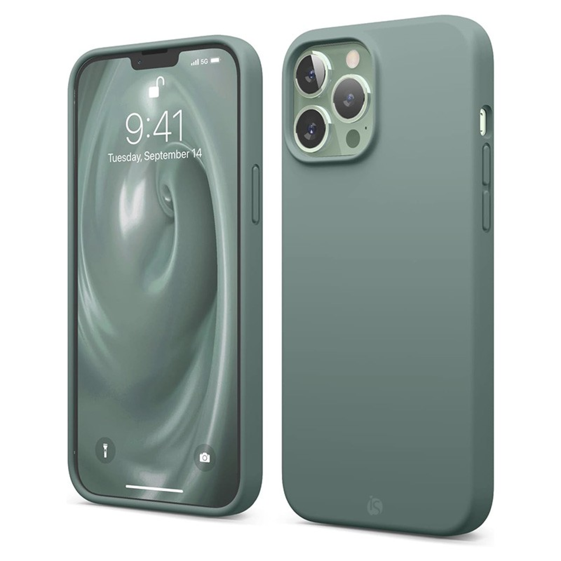 Coque en Silicone Liquide Magsafe pour iPhone 13 Pro Vert