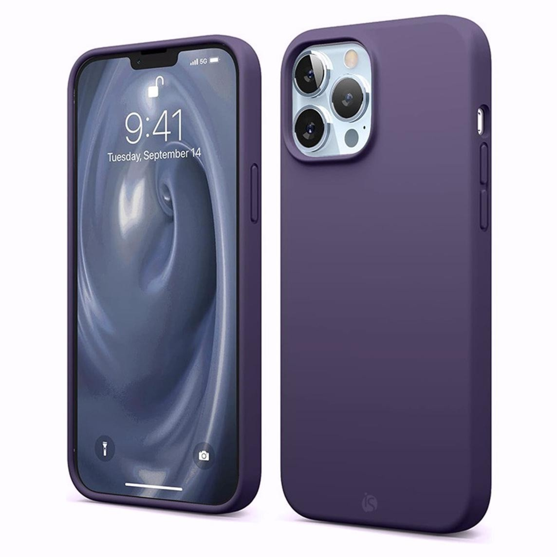 Coque en Silicone Liquide Magsafe pour iPhone 14 Pro Max Violet Foncé