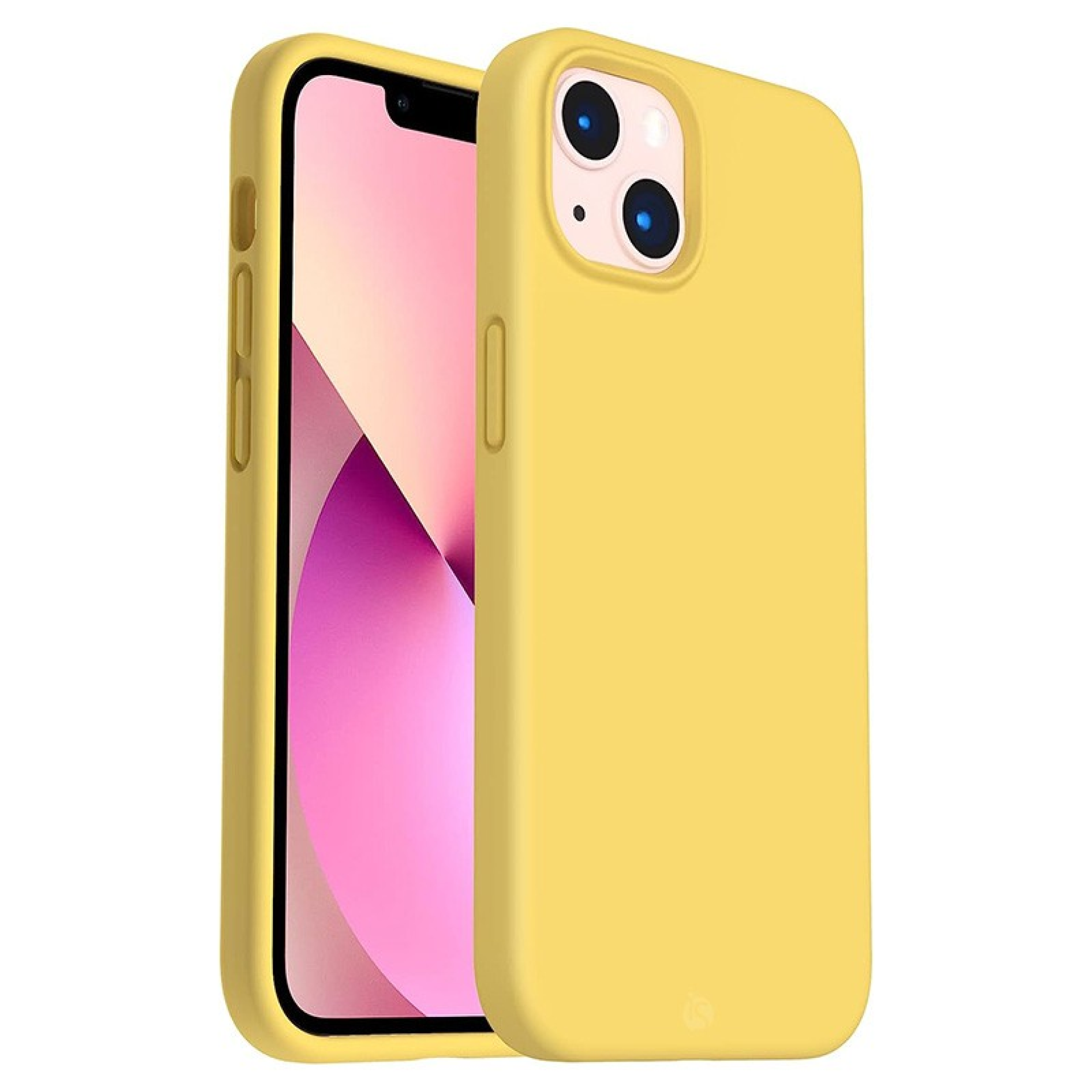 Coque en Silicone Liquide Magsafe pour iPhone 13 Mini Jaune