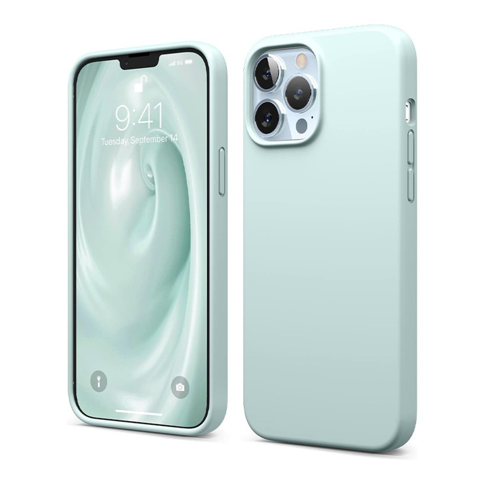 Coque en Silicone Liquide Magsafe pour iPhone Bleu Clair 15 Pro Max