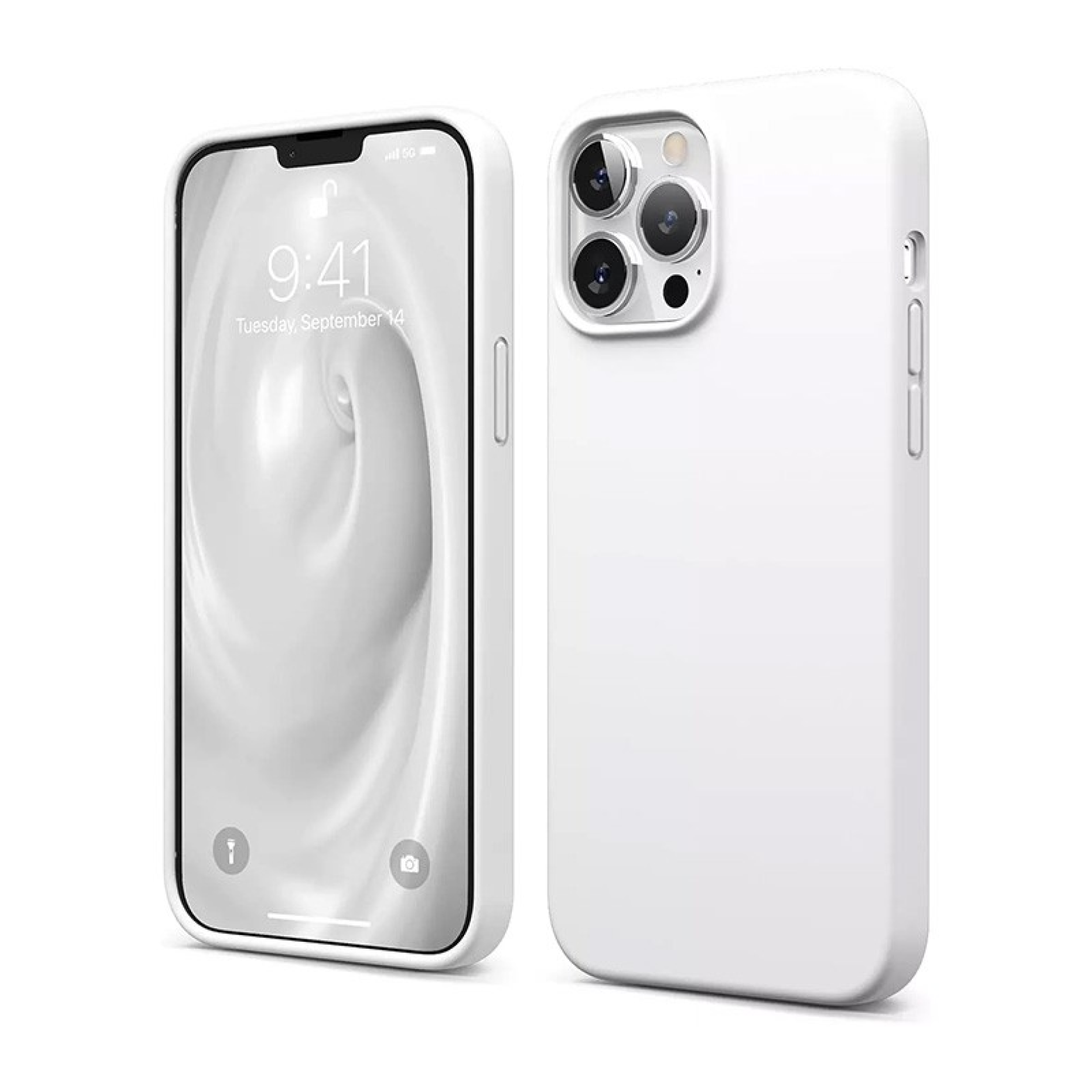 Coque en Silicone Liquide Magsafe pour iPhone Blanc 14 Pro Max
