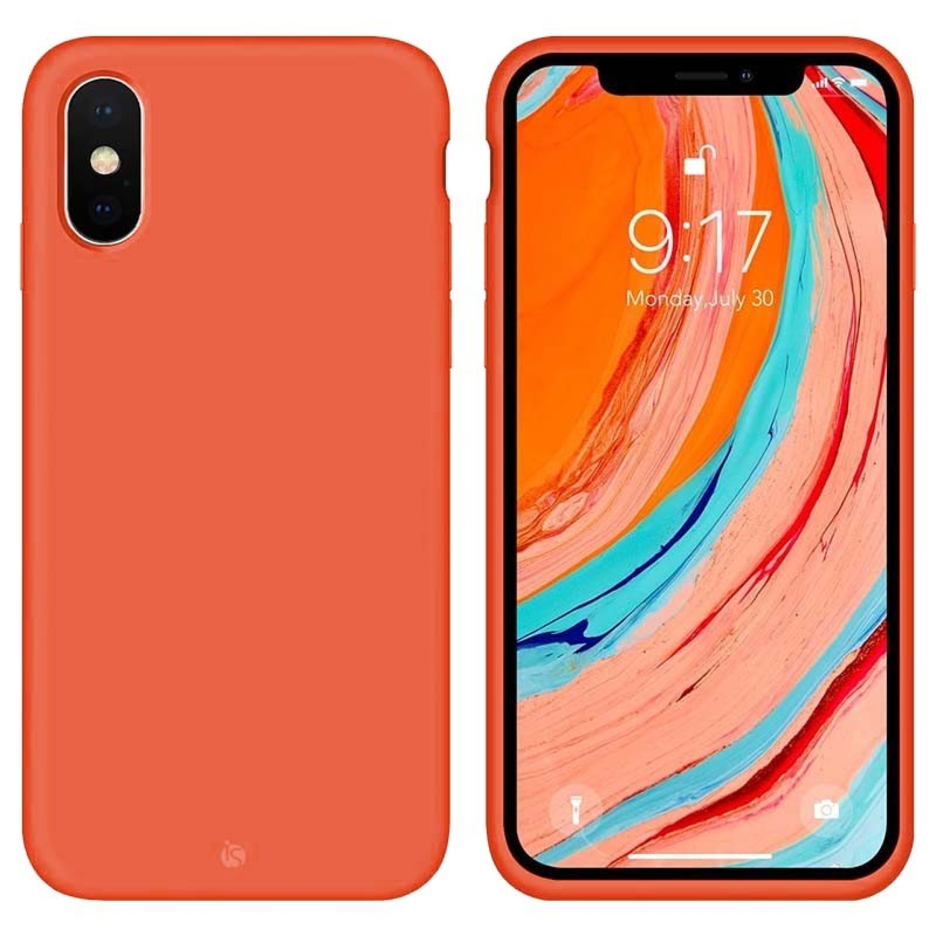 Coque en Silicone Liquide Magsafe pour iPhone X Orange
