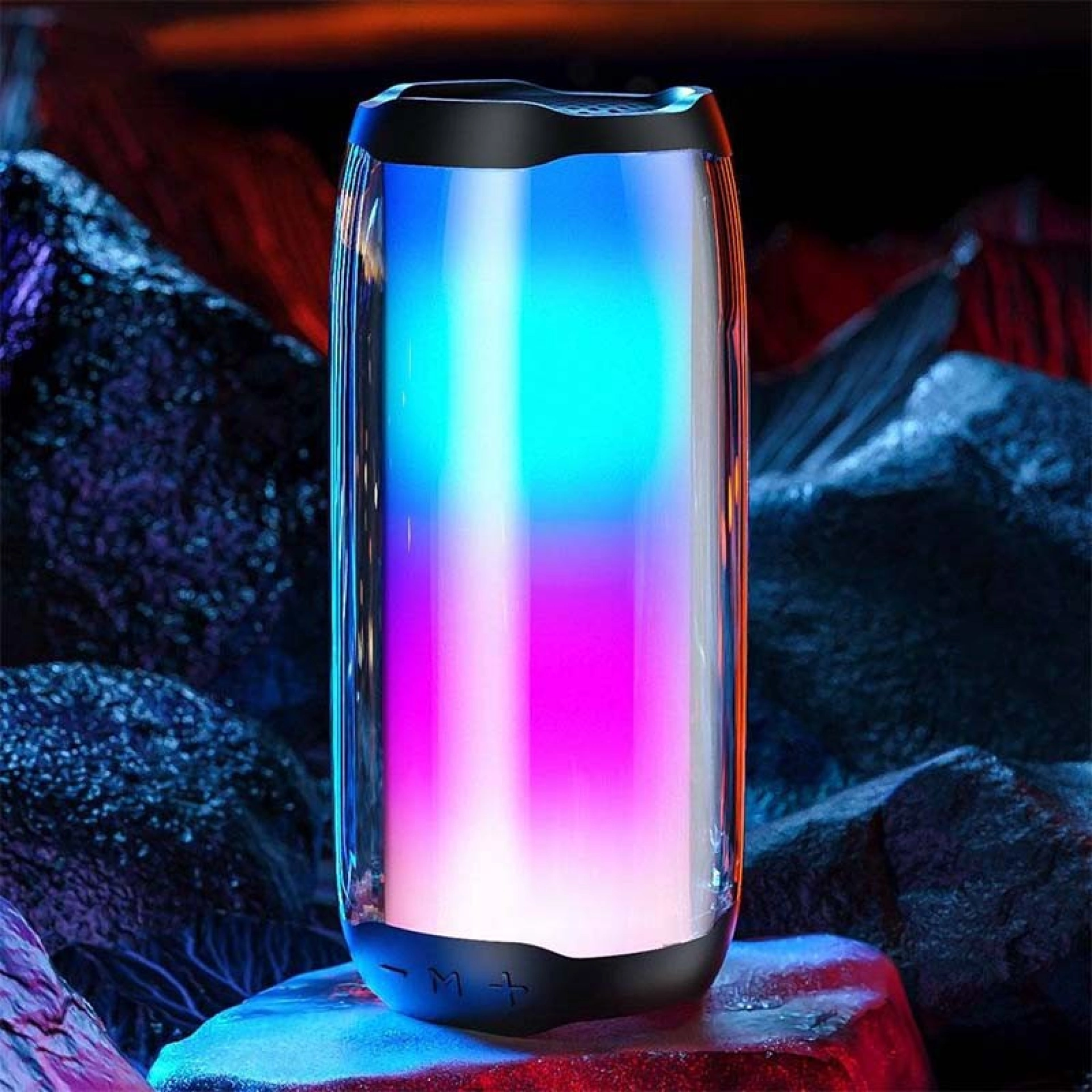 Enceinte Bluetooth Lumineuse avec des lumières en contexte d'usage