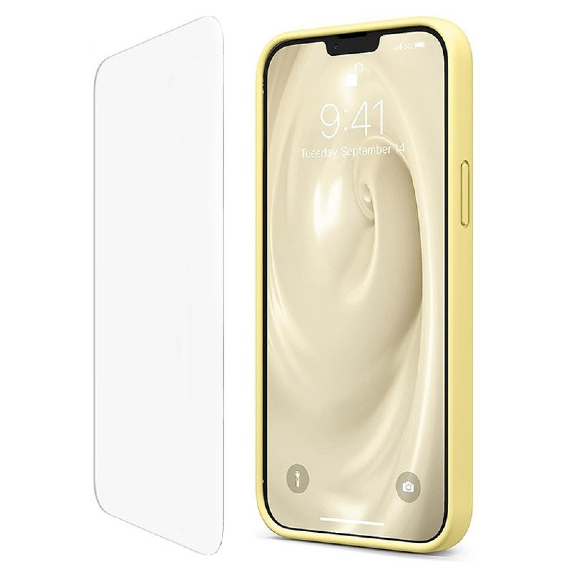 Kit de Protection iPhone - Coque + Film Protecteur 12 Mini Jaune