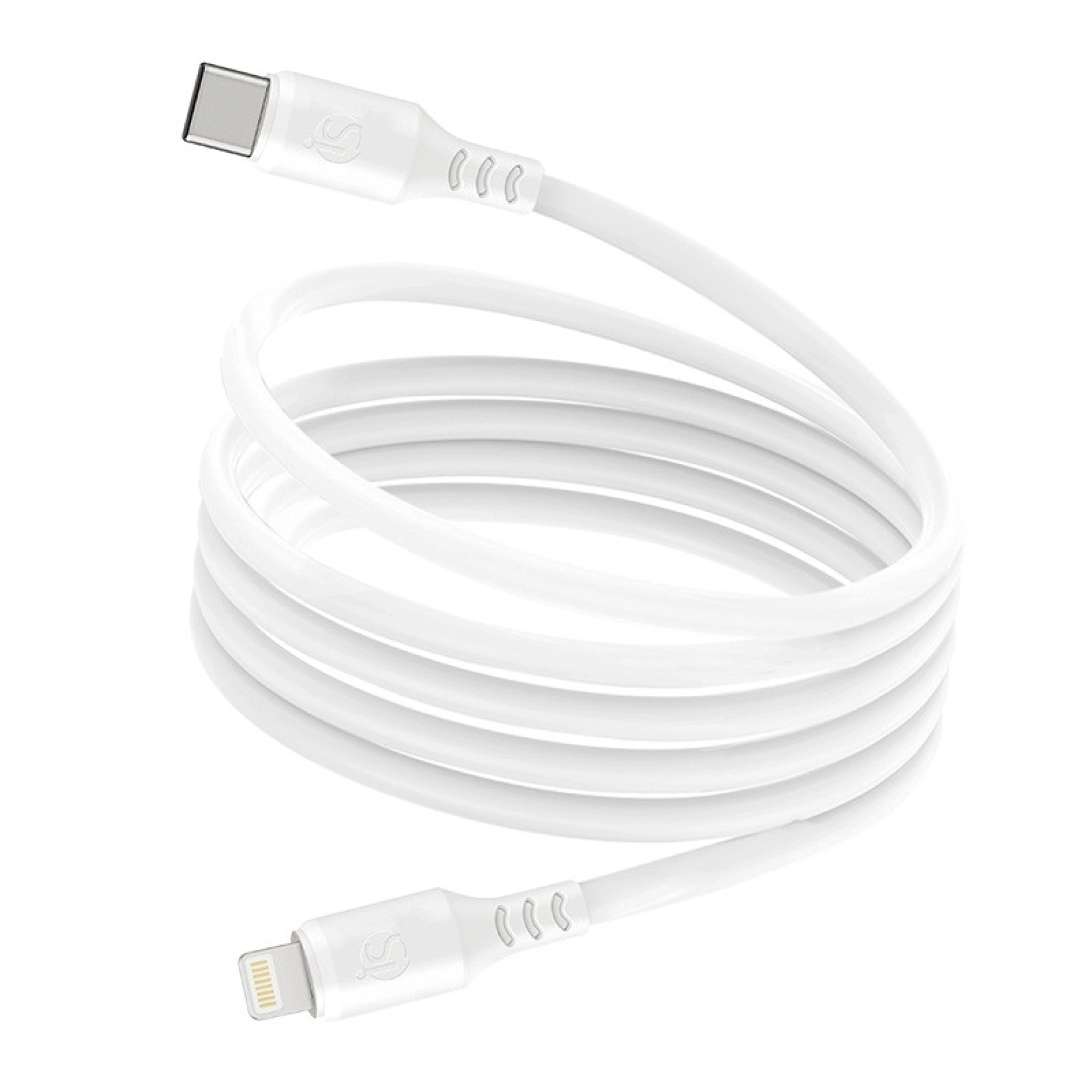 Câble Magnétique USB‑C - Lightning Silicone Blanc