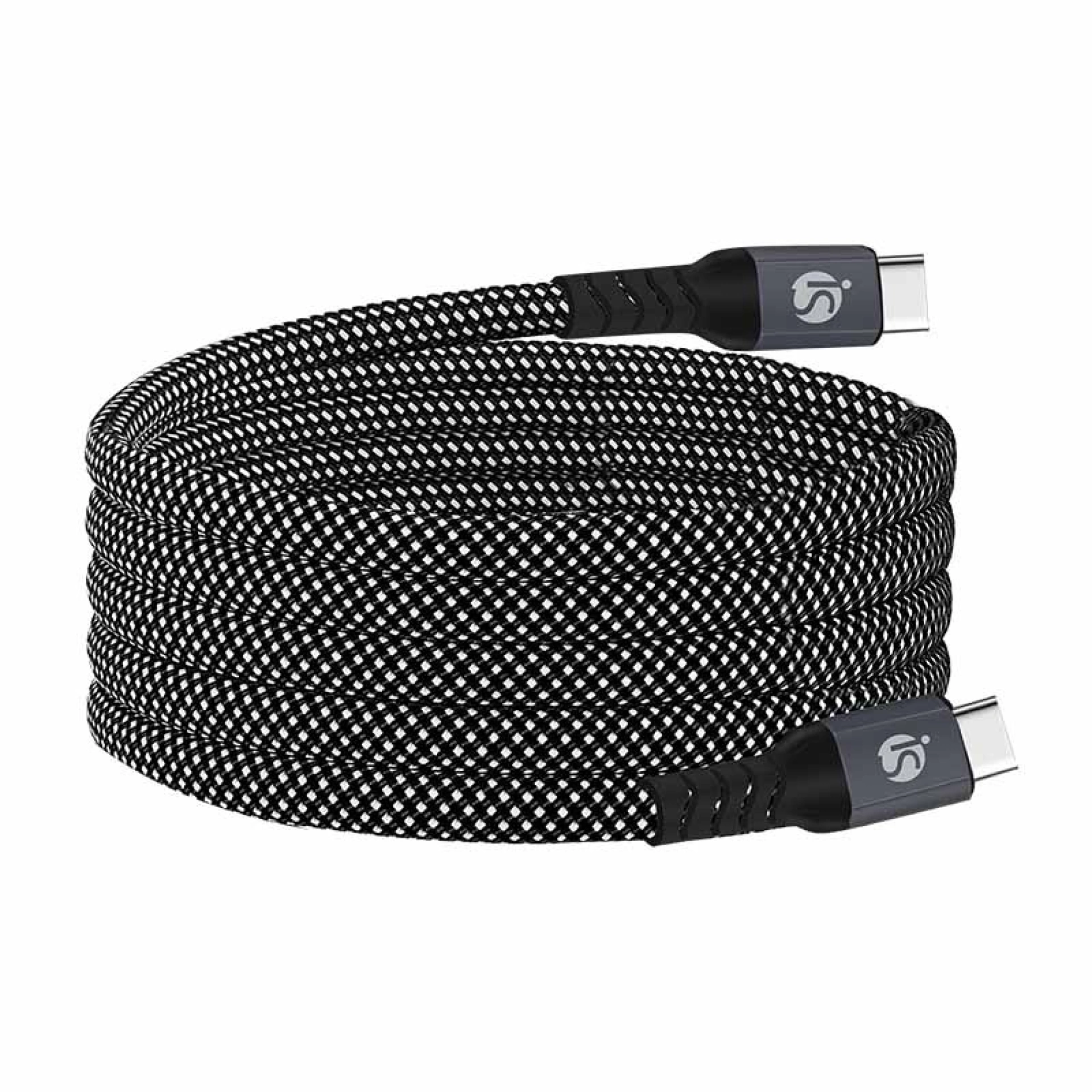Câble magnétique USB‑C - USB‑C Nylon Noir