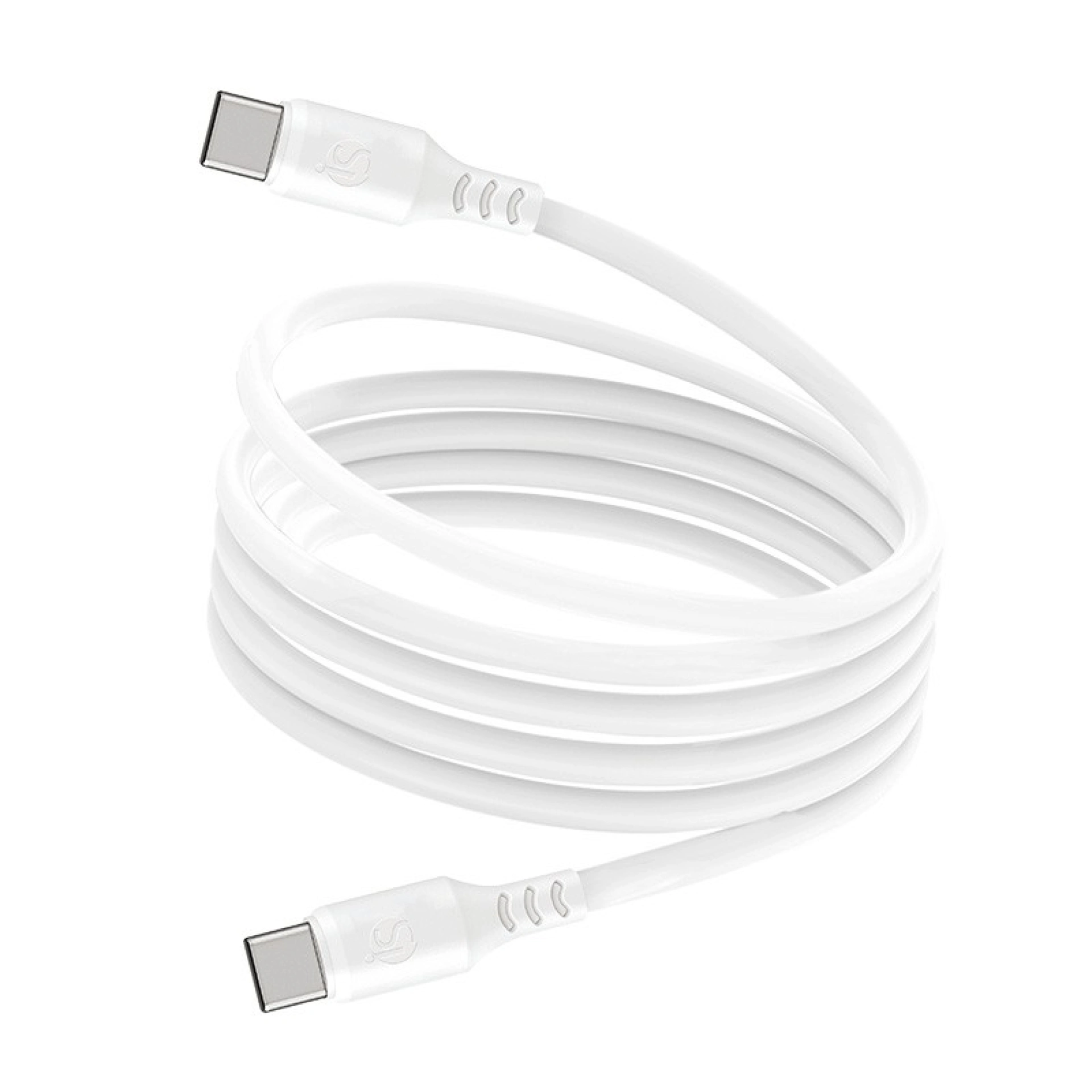 Câble magnétique USB‑C - USB‑C Silicone Blanc