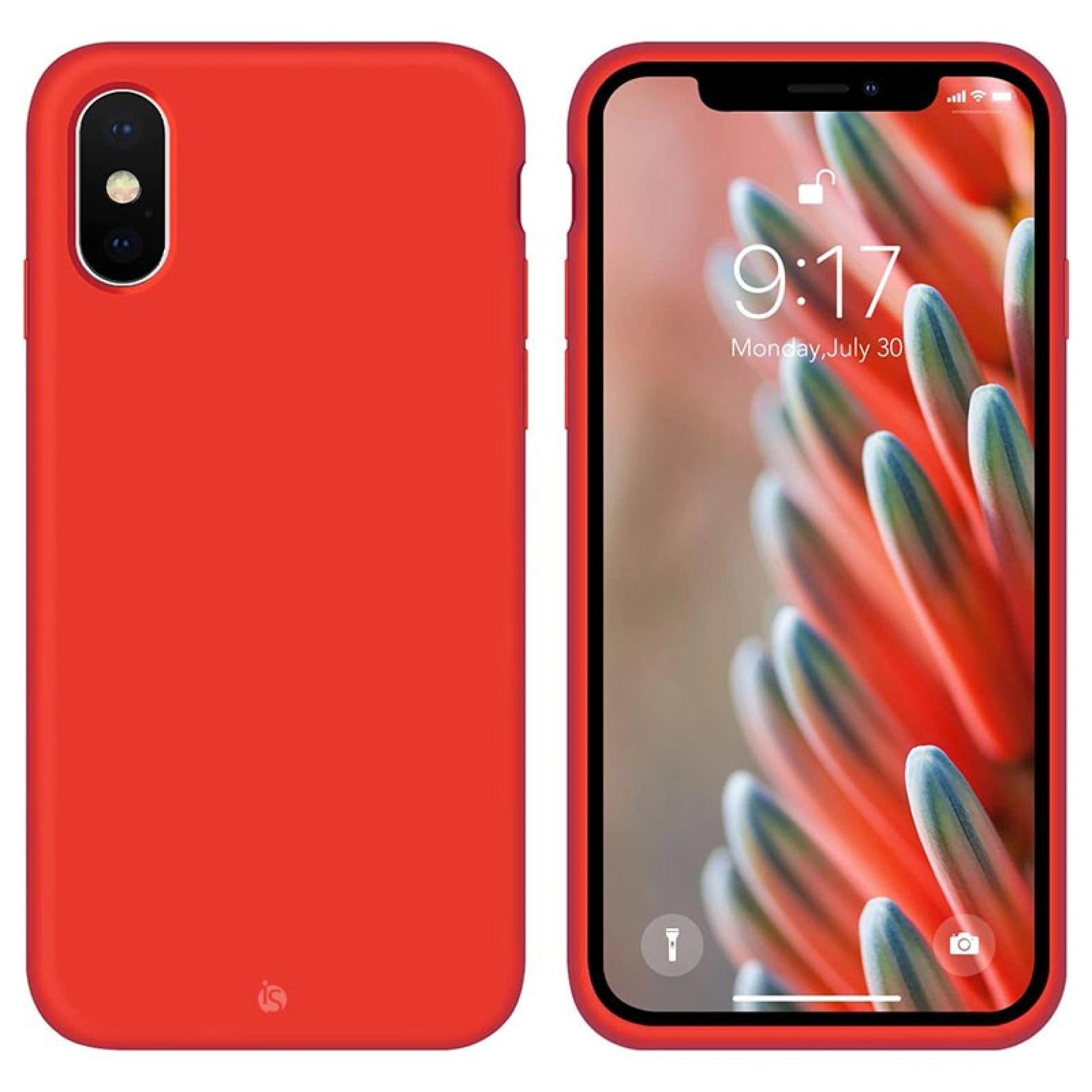 Coque en Silicone Liquide Magsafe pour iPhone X Rouge