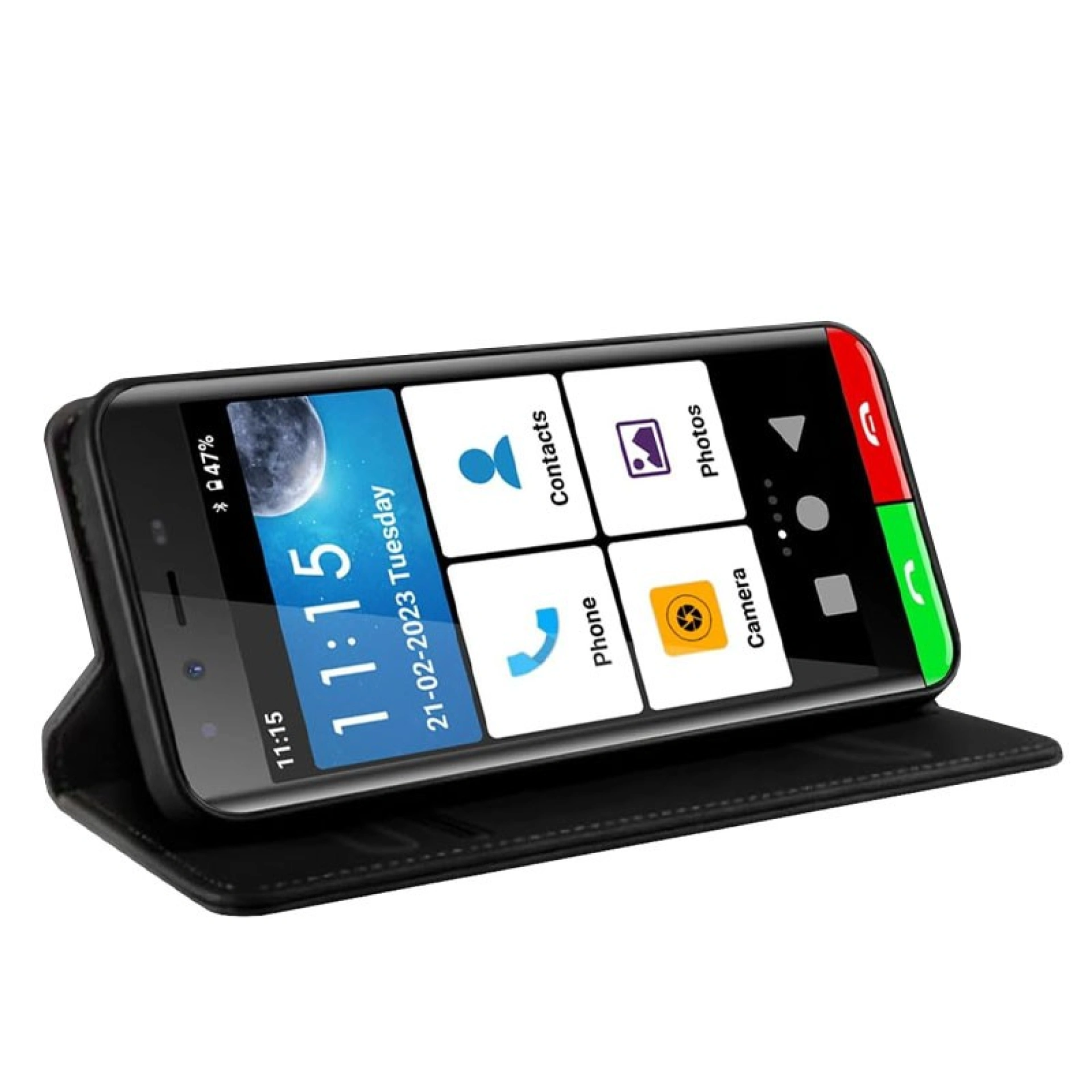 Artfone Smart 500 4G utilisant la coque comme support
