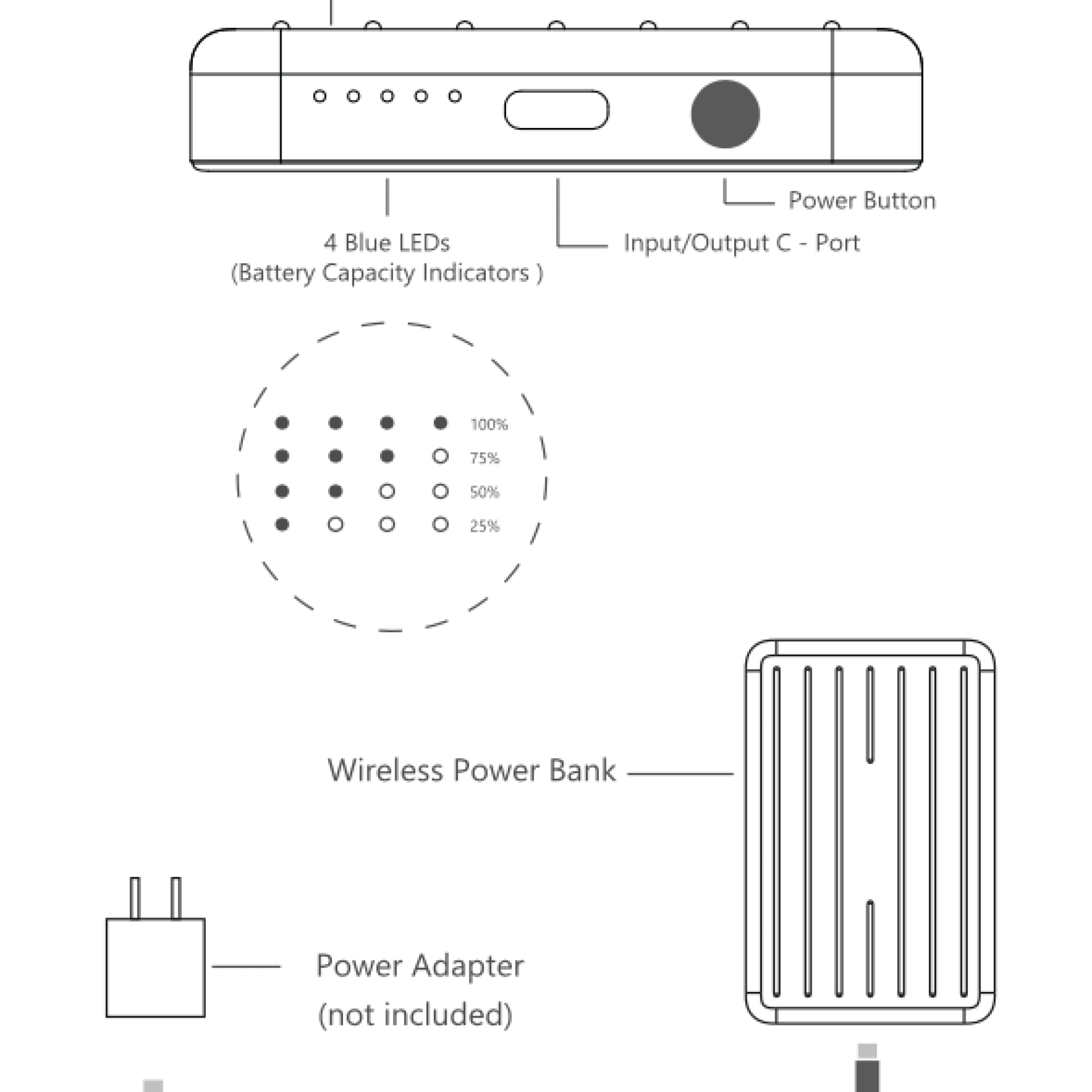 Instructions de la Batterie Externe 5000 mah Métallique